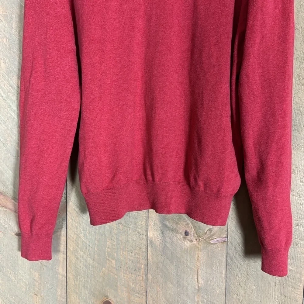 Polo by Ralph Lauren red Pima cotton v-neck sweater Size Large